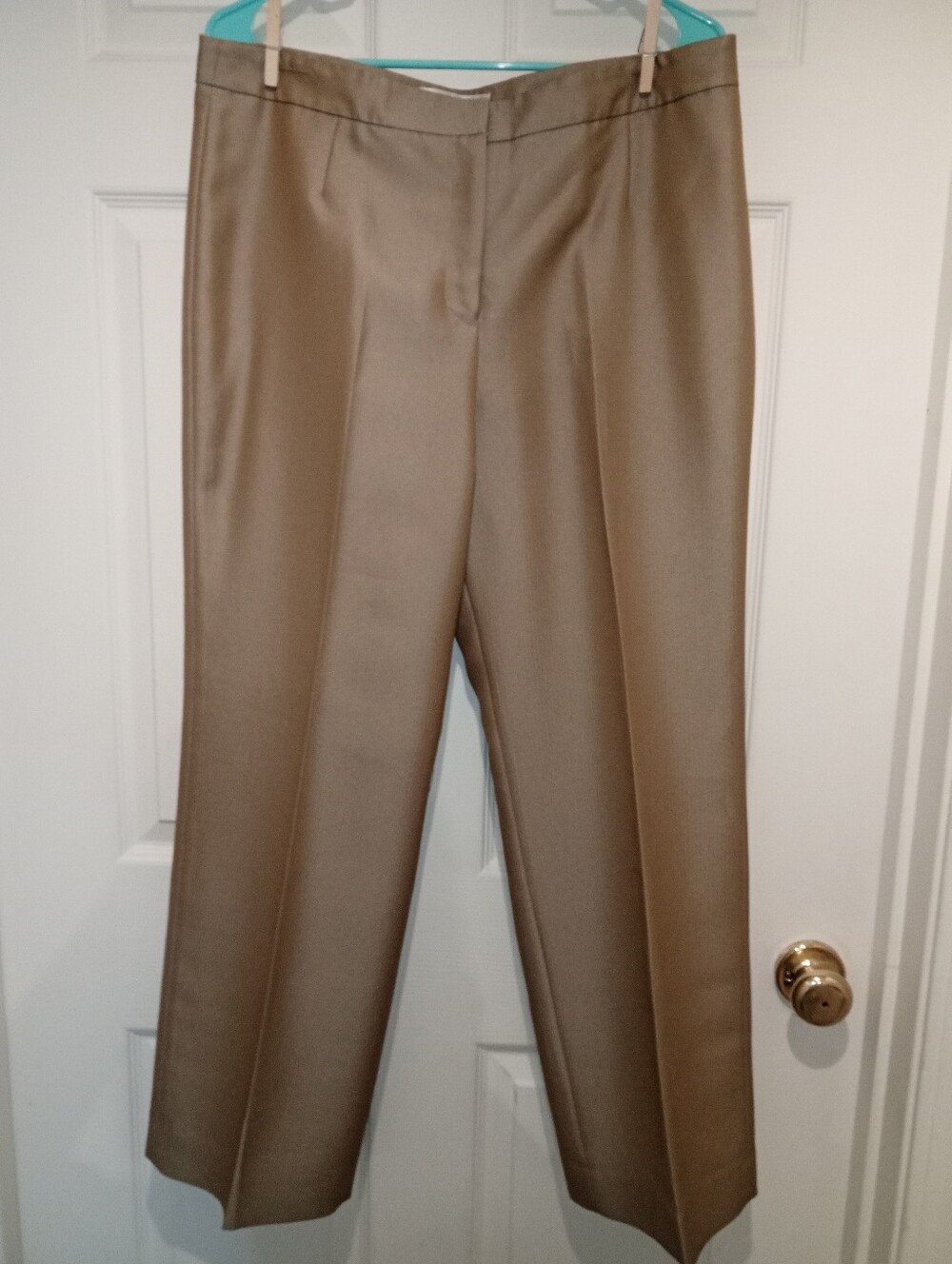 Evan Picone Tan Wide-Leg Dress Pants